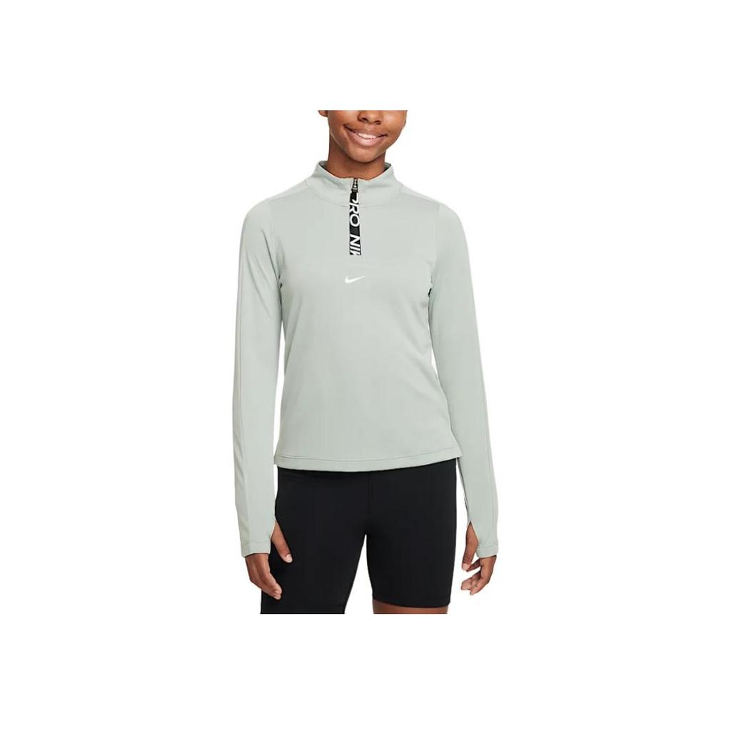 Nike Футболка Dri-Fit Pro Модная Универсальная Быстросохнущая С длинным рукавом Унисекс Топы Горизонтално-зеленый Белый FN9025370