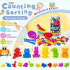 Rainbow Counting Animal Sorting Toys Color Sorting Animal Dinosaur Shape Classification Montessori Sensory Toy Boys Girls Gift