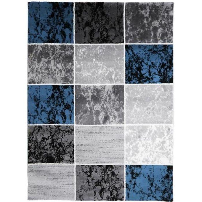 SUBWAY CUBE Contemporary Polypropylene Living Room Rug - 160 X 230 Cm - Blue