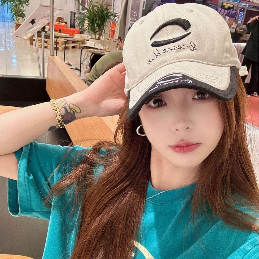 Y2K Letter Peaked Cap Embroidery Visors Snapback Cap Casual Vintage Baseball Cap  Unisex