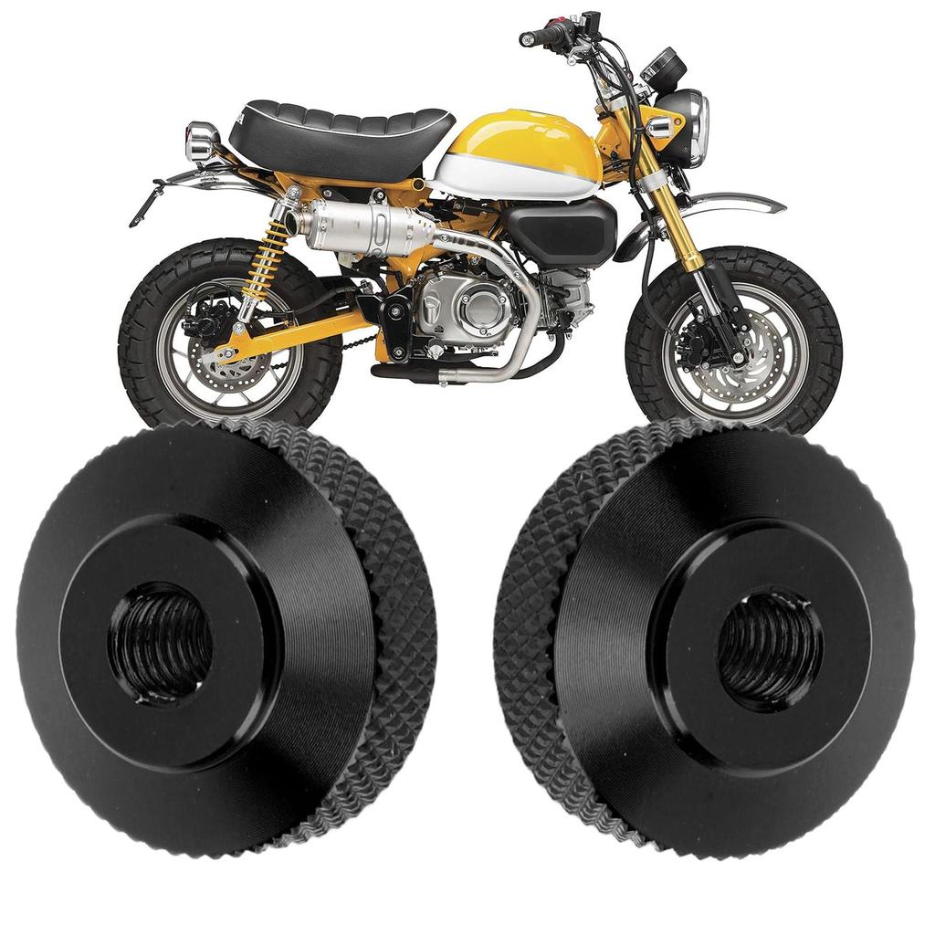 Bike Chain Adjustment Nut, Practical 2 Pieces Aluminum Chain Adjustment Nuts Durable and Easy to Use for Monkey Cross Super(Black)