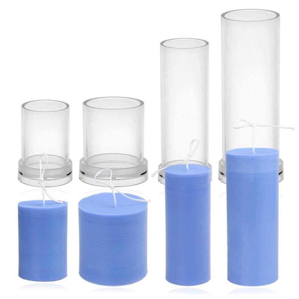 Dinner Party Plastic Handmade Clear Soap Molds Cake Decoration Church Cylindrical Candle Mould