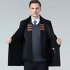 Двустороннее кашемировое пальто для мужчин, шерстяная ветровка средней длины из двух частей, утепленное пальто на пуху для папы среднего возраста