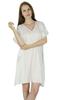 Women Short White Rayon Kaftan Slight Sheer Coverup Caftan Sleep Shirt