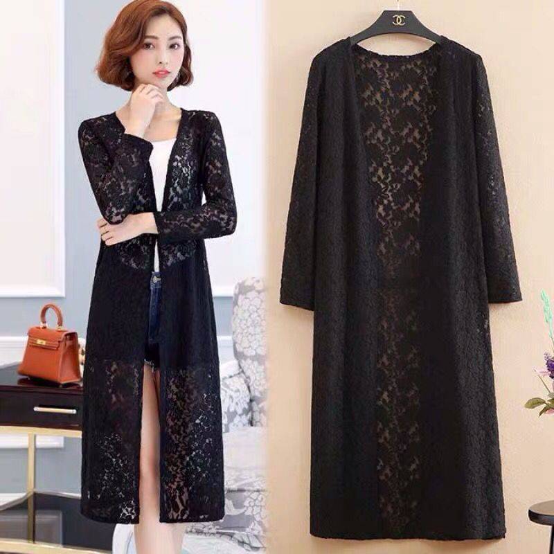 Женский летний тонкий кружевной кардиган с длинными рукавами, шаль, плюс размер, верхняя юбка в тон, топ