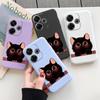 Cute Cat Soft Silicon Case For Xiaomi Redmi Note 13 Pro 13C 14T Poco C65 Samsung A55 M35 S24 Plus Huawei Honor 200 Lite iPhone Realme Shockproof Cover