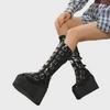Demonia 2025 Gothic Wedge Buckle Boots: Women's Punk Knight Style