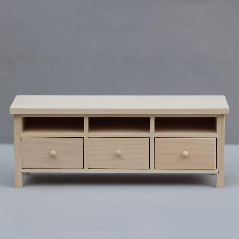 Миниатюрный деревянный комод в масштабе 1/12 - Модель для DIY, реквизит для миниатюрной фотографии - Сезонный декор - Идеальный подарок