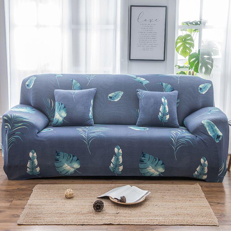 Эластичный чехол для дивана, защитная ткань с цветочным и листовым дизайном, подходит для 1/2/3/4-местных диванов