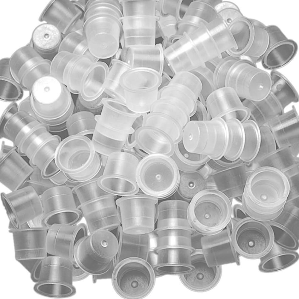 3 Sizes Mixed Pigment Cups Plastic Material Disposable Tattoo Cups For High-Frequency Tasks