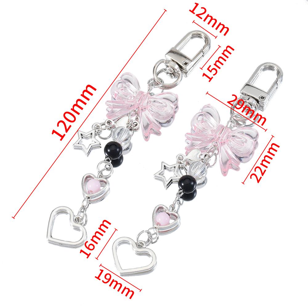 Y2K Phone Charm Bow Heart Star Keychain Pendant Kawaii Key Chain Bag Goth Phone Chain Cute Accessory For Girls Women Jewelry DIY