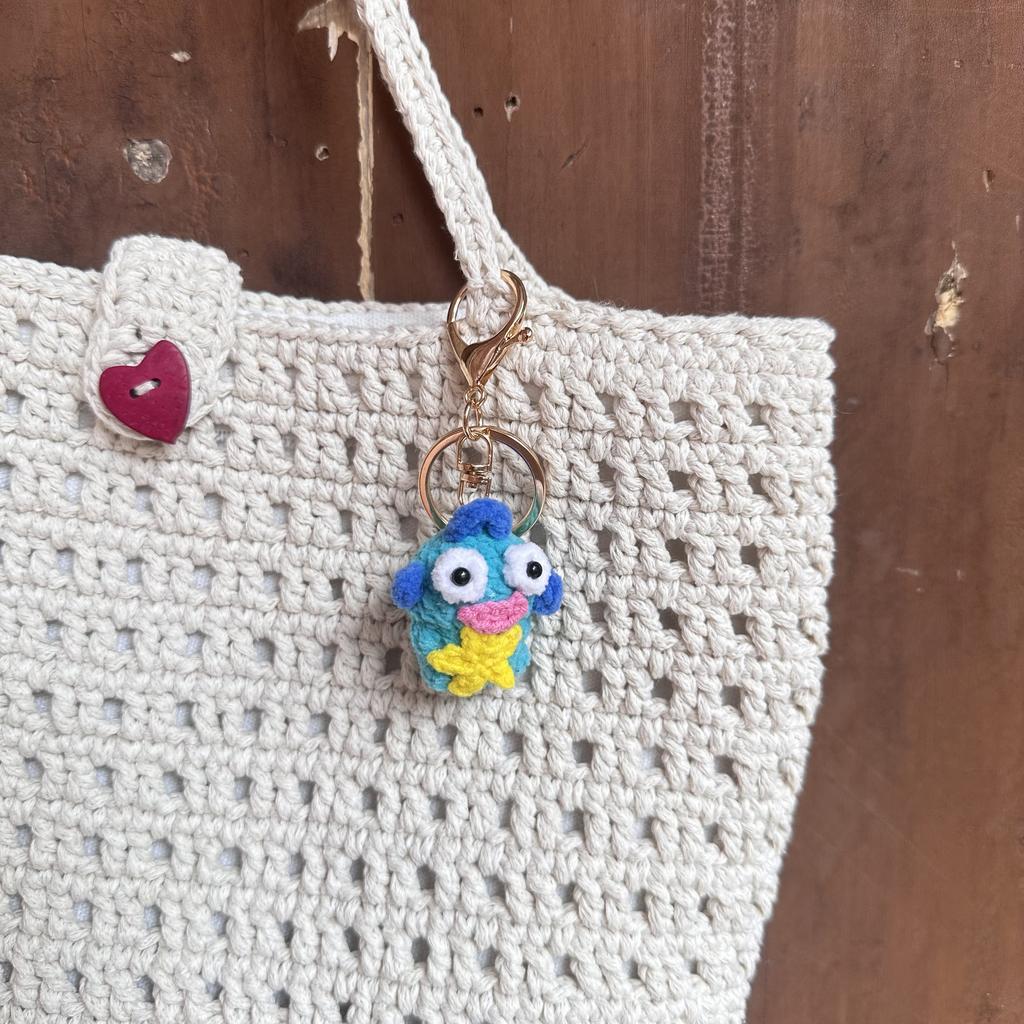 Ручная работа 3,5 см Милые вязаные мини-крючком Уродливые рыбные украшения Форма ленивца Вязаные крючком ниточные подвески Сделай сам Кукольные брелки Оптом