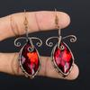 Garnet & Garnet Mystic Topaz Jewelry, 999 Copper Wire Wrapped Earrings, Handmade Gemstone Jewelry Earrings For Memorial Day