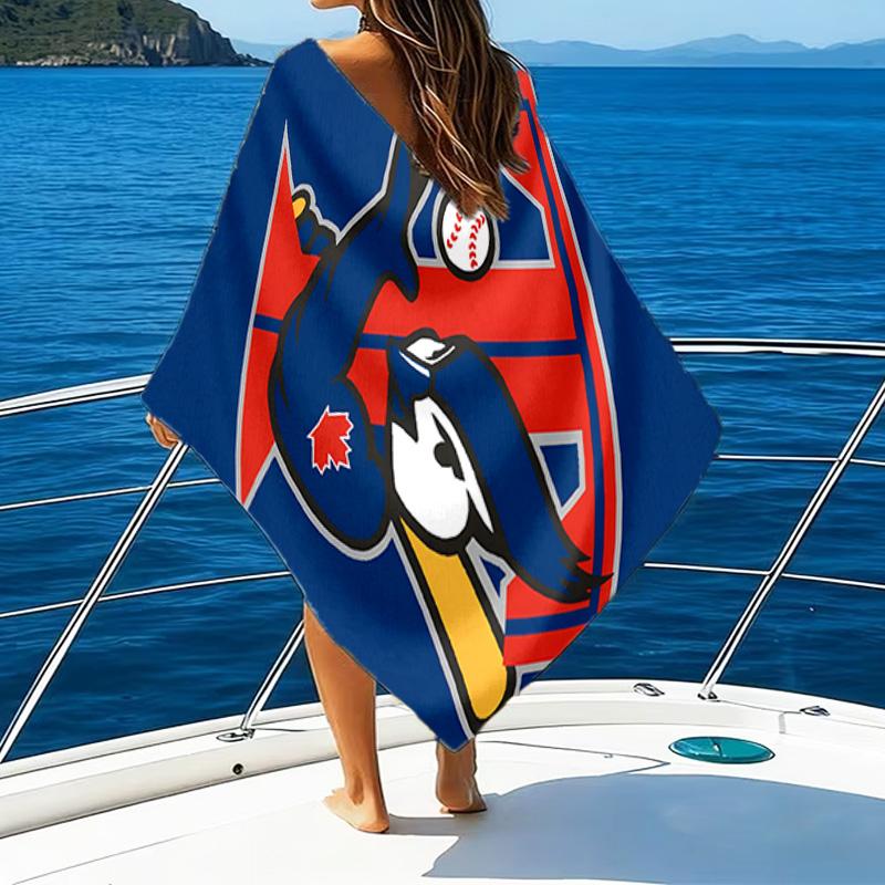 1pc Toronto Blue Jays Beach Towel, Beach and Seaside Swimming Pool Equipment, Fashion Pattern, Rectangular, Travel Essentials