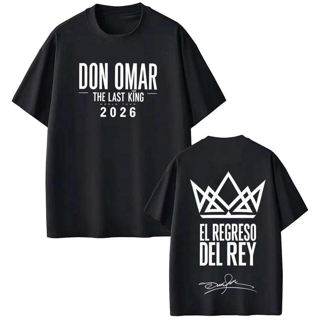 Rap Singer Don Omar The Last King Tour Printed Unisexs and Unisexs Fashionable Breathable Short Sleeved Cotton Casual LooseTshirt