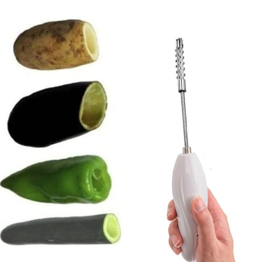 Stainless Steel Electric Vegetable Core Digger Replaceable Head Electric Fruit Corer Restaurant