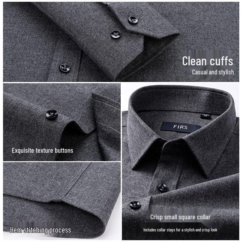Мужская рубашка FIRS, 100% хлопок, начес, с длинным рукавом, в стиле business casual