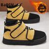 Дизайнерская мода мужские вельветовые зимние ботинки зимние меховые теплые на липучках удобные высокие кроссовки для скейтбординга