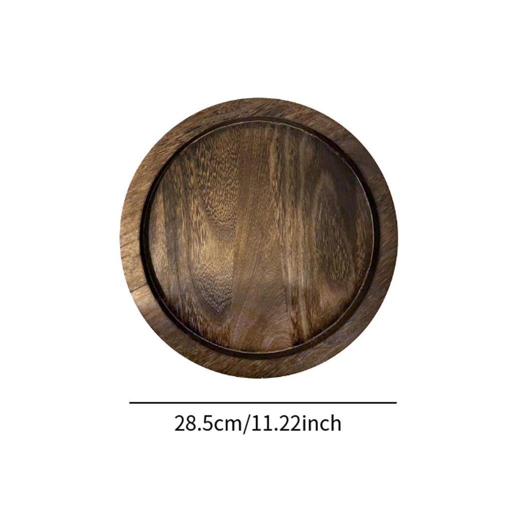 Деревянное сервировочное блюдо Домашний декор 28,5 см Подставка для свечей Поднос Круглый декоративный поднос для еды Фруктов Свечей Шарcuterie Губка