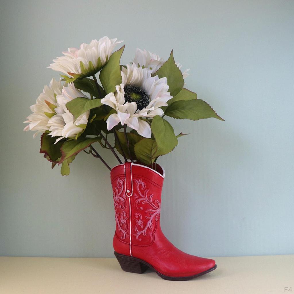 Boot-Shaped Resin Vase for Floral Displays Home Accent Dining Table