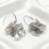 European and American women's earrings, personalized metal flower hollow design earrings, versatile niche earrings, advanced sense