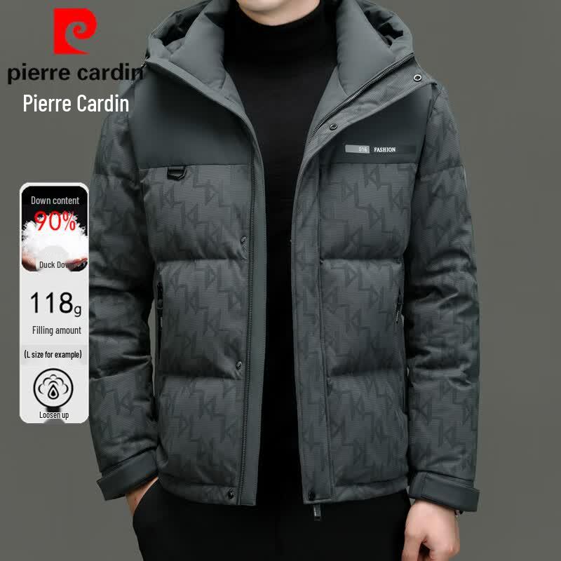 Pierre Cardin Мужская зимняя куртка с капюшоном, 90% утиный пух