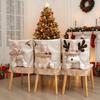 Reusable Cartoon Christmas Chair Cover Soft Stretch Seat Protector Purple Glitter Christmas Table Decor Home Decoration