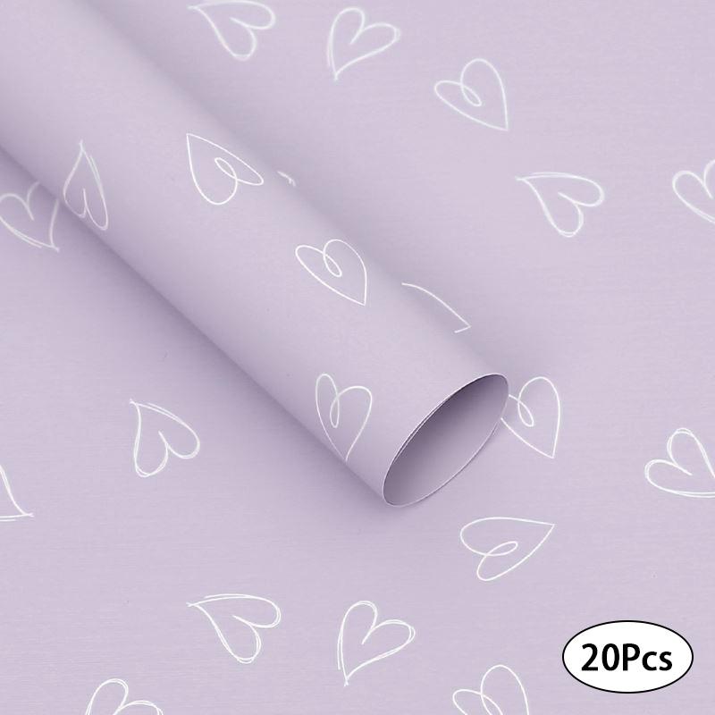 20 листов цветочной упаковки, водонепроницаемая подарочная упаковочная бумага, пластиковая бумага с принтом любви