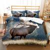 Wildlife Elk King Queen Duvet Cover Lovely Stag Stag Bedding Set Deer Wild Animal Theme Quilt Cover Polyester Comforter Cover