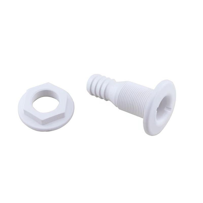 Marine Boat Abs Plastic Thru Hull Fitting Connector For 5/8, 3/4, 1 Inch Hose Boat Drain Bilge Pump Plumbing Fittings