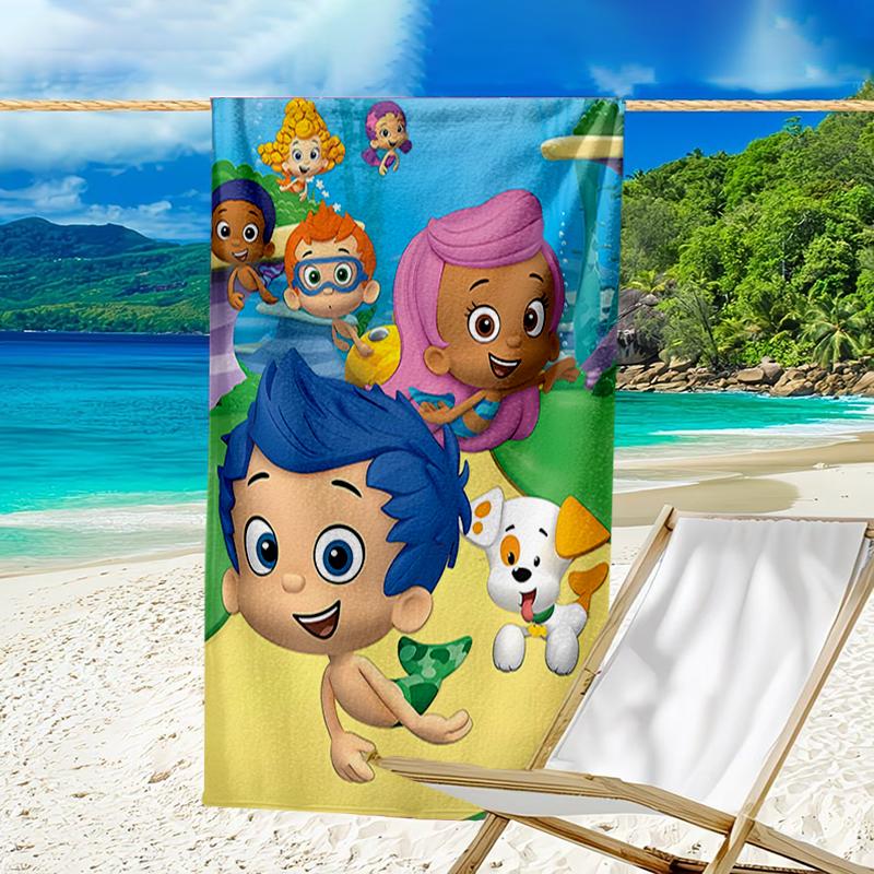 Ultra-Soft Beach Towel with Bubble Guppies Theme,Ideal for Pool - Camping, Diving - Perfect Travel Essential, Vibrant Beach Towel.