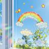 Лазерные красочные облака, радуга и звезды, украшение и декор стеклянных дверей и окон, статические оконные наклейки