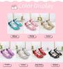 2025 Новые корейские туфли принцессы с кристаллами и пайетками для девочек с мягкой кожаной подошвой