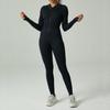 European & American Seamless One-Piece Yoga Jumpsuit - Women's Long-Sleeve, Waist-Cinching Athletic Wear