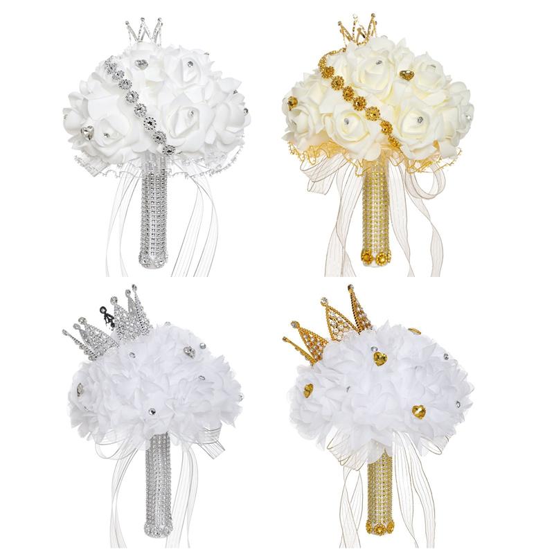 Crown Diamond Bridal Bouquet Wedding Simulation Bouquet Home Party Decoration