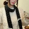 Harajuku Bow Wool Shawl Polka Dot Long Narrow Scarves Sweet Knitted Scarf  Autumn/Winter