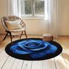 Роскошные коврики для пола круглой формы с узором из голубых роз, кухонный коврик-дорожка для прихожей, мягкий ковер для спальни и гостиной, нескользящий коврик для зонирования
