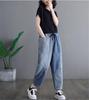 [Mohokyo] Women's Wide-Leg Sarouel Gaucho Pants with Elastic Waist, Casual, Cropped Length, and Flattering Fit, Sizes M-2XL (Color shown, L, L)
