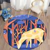 Floor Mat Living Room Rug Children's Crawling Play Area Mat Anime Carpet Door Mat Forest Fawn Round Rug