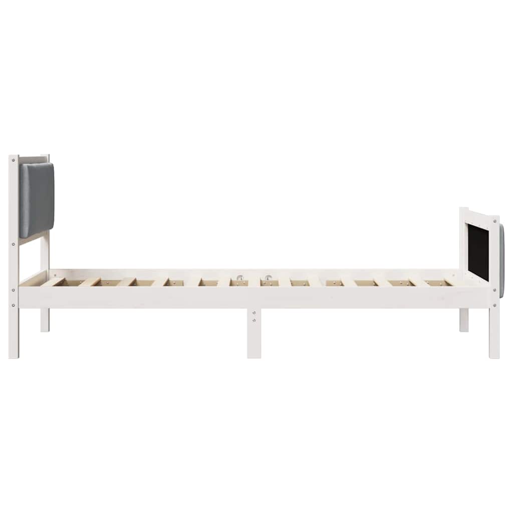 Bed Frame with Headboard Light Grey 90 x 200 cm Fabric
