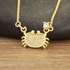 Nidin New Fashion Seahorse/Starfish/Jellyfish/Crab Inlaid Zircon Beach Charms Pendant Necklace For Women Men Jewelry Wholesale