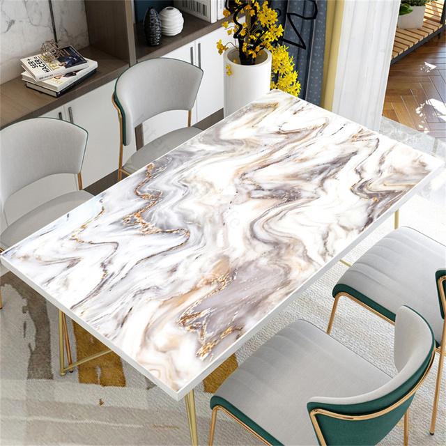 ПВХ Винил Золотой Треугольник Мрамор Контактная Бумага для Кухонных Шкафов Наклейка На Стол Водонепроницаемые Самоклеящиеся Обои Наклейки