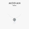 Ожерелье Modian S925 Sterling Silver с прозрачными бриллиантами – простая, милая цепочка на ключицу в японском стиле