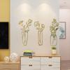 Room Ornament Home Decoration 3D Flower Vase Mirror Surface Decals Wall Stickers Potting Plant