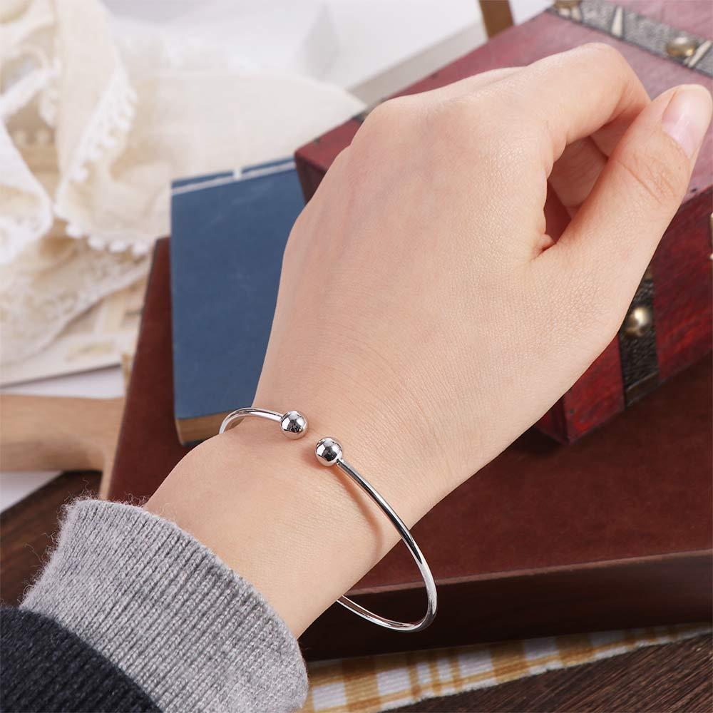 Best Quality Wholesale Silver Plated Adjustable Bangles Fashion Jewelry Bracelet Mens/Womens