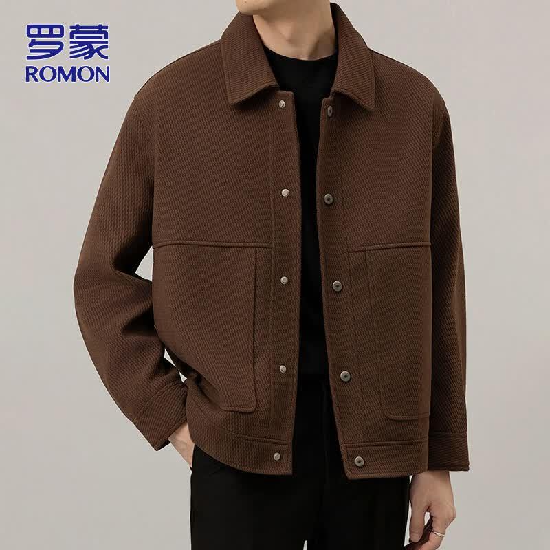 ROMON Men's Casual Lapel Jacket