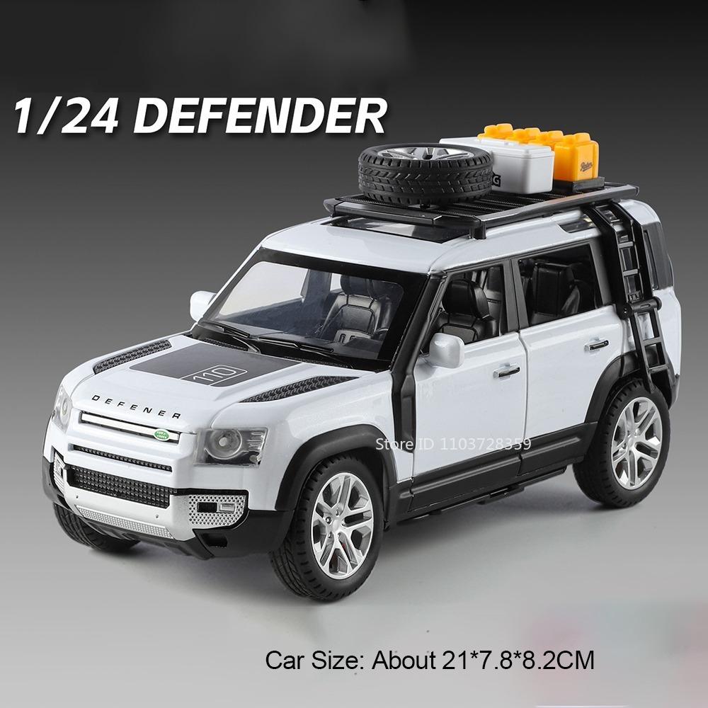 1:24 Model Toy Defender Range Rover Off-road Cars Alloy Diecast Shock Absorption Sound Light Doors Opened Home Decoration Models