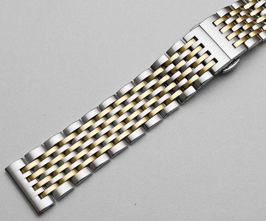 Ремешок для часов из нержавеющей стали с изогнутым концом, 18 мм, 19 мм, 20 мм, 21 мм, 22 мм, сменный ремешок, застежка-бабочка, ремешок для часов, браслет, серебро, золото