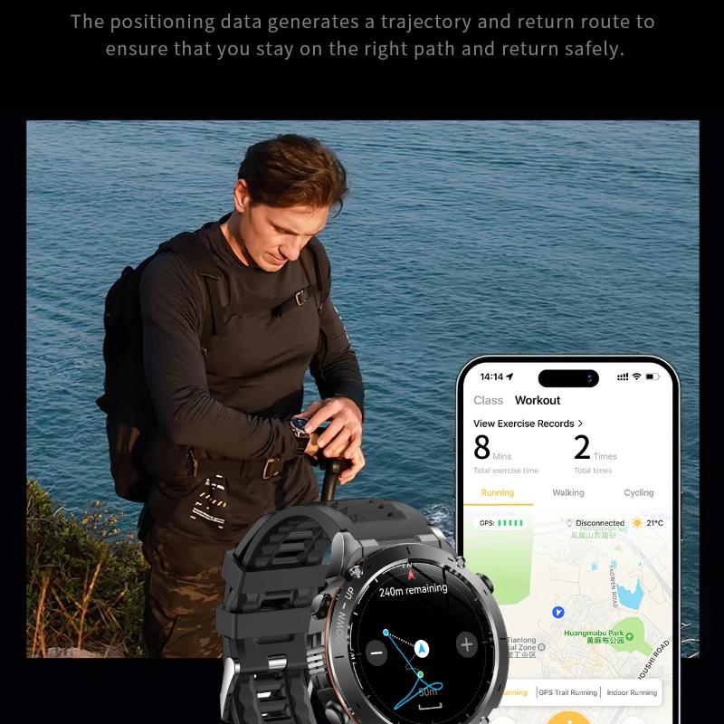 2025 New Ultra GPS Smart Watch 10ATM Waterproof Built-in Dual-band GNSS Compass Military Sport Men SWIM Bracelet For Xiaomi IOS