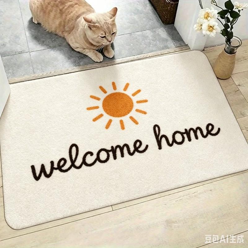 Italian Quote Welcome Mat Fai Un Bel Sorriso Floor Rug Aesthetic Cursive Text Doormat Warm Front Door Entryway Carpet Outdoor